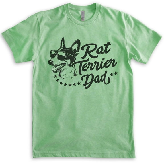 Rat Terrier Dad, Unisex Men's Shirt, Rat Terrier Owner, Funny Dog Dad Gift, Heather Apple Green, 3X-Large