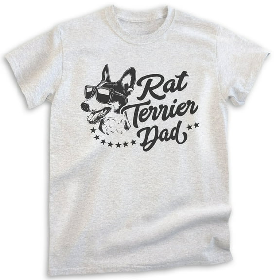 Rat Terrier Dad, Unisex Men's Shirt, Rat Terrier Owner, Funny Dog Dad Gift, Heather Ash, Medium