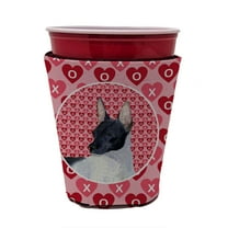 Rat Terrier Hearts Love and Valentines Day Red Cup Hugger