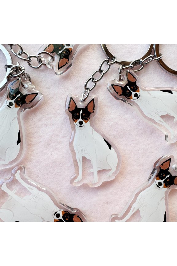 Rat Terrier Keychain, Acrylic Keychain, Dog Keychain, Original Artwork Keychain (1 keychain)