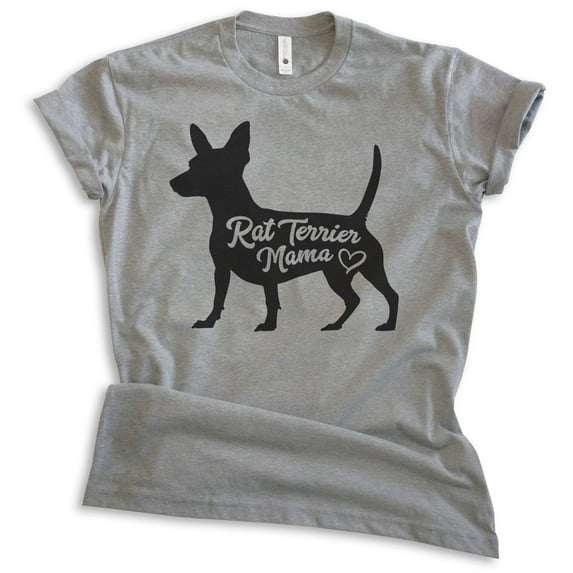 Rat Terrier Mama, Unisex Women's Shirt, Rat Terrier Owner, Funny Dog Mama Gift, Dark Heather Gray, Small