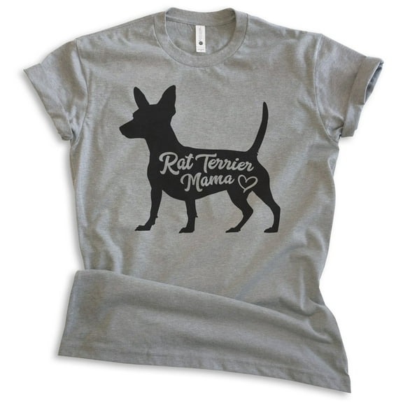 Rat Terrier Mama, Unisex Women's Shirt, Rat Terrier Owner, Funny Dog Mama Gift, Dark Heather Gray, X-Large