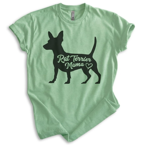 Rat Terrier Mama, Unisex Women's Shirt, Rat Terrier Owner, Funny Dog Mama Gift, Heather Apple Green, Medium