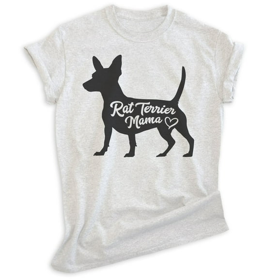 Rat Terrier Mama, Unisex Women's Shirt, Rat Terrier Owner, Funny Dog Mama Gift, Heather Ash, 3X-Large