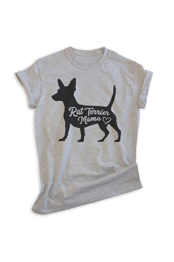 Rat Terrier Mama, Unisex Women's Shirt, Rat Terrier Owner, Funny Dog Mama Gift, Heather Gray, Medium
