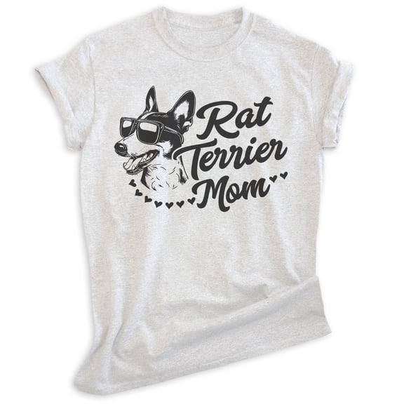 Rat Terrier Mom, Unisex Women's Shirt, Rat Terrier Owner, Funny Dog Mom Gift, Heather Ash, Medium