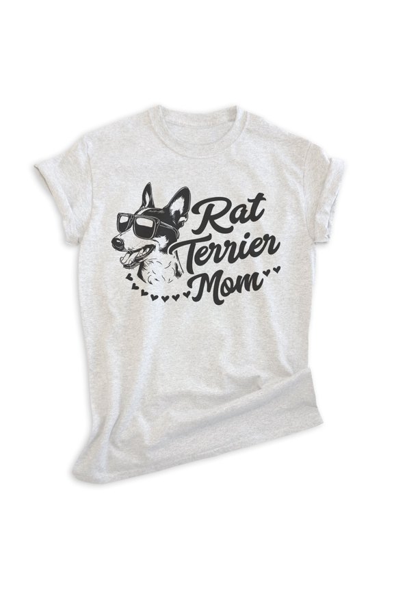Rat Terrier Mom, Unisex Women's Shirt, Rat Terrier Owner, Funny Dog Mom Gift, Heather Ash, X-Small