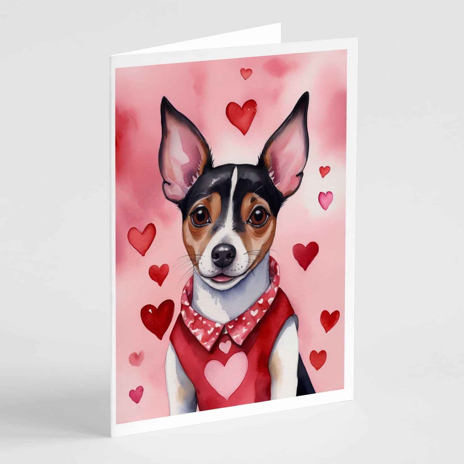 Rat Terrier My Valentine Greeting Cards Pack of 8 7 in x 5 in