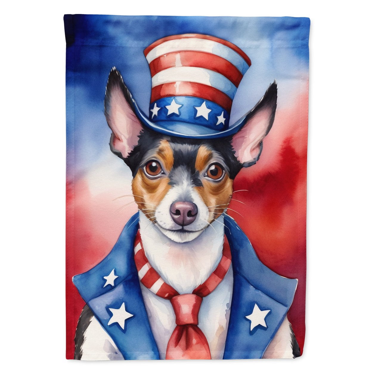 Rat Terrier Patriotic American House Flag 28 in x 40 in