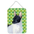 thumbnail image 1 of Rat Terrier St. Patricks Day Shamrock Portrait Wall or Door Hanging Prints, 1 of 2