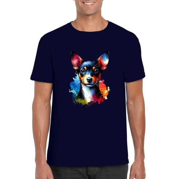Rat Terrier Watercolor Dog Lover Artistic Colorful Pet Breed T-Shirt, for men & women, up to size 5XL