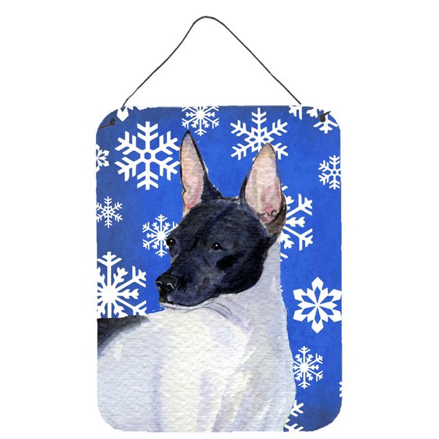 Caroline's Treasures Ornamento Di Natale In Ceramica Rat Terrier Con Fiocchi Di Neve - Personalizzabile - Multicolore