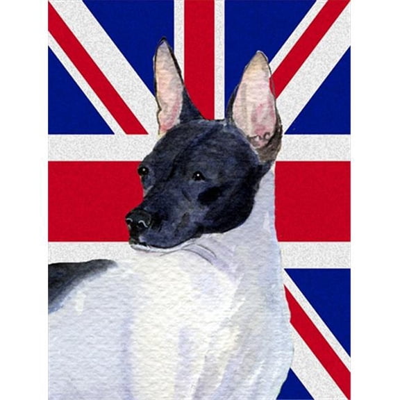 Rat Terrier With English Union Jack British Flag Flag Garden Size