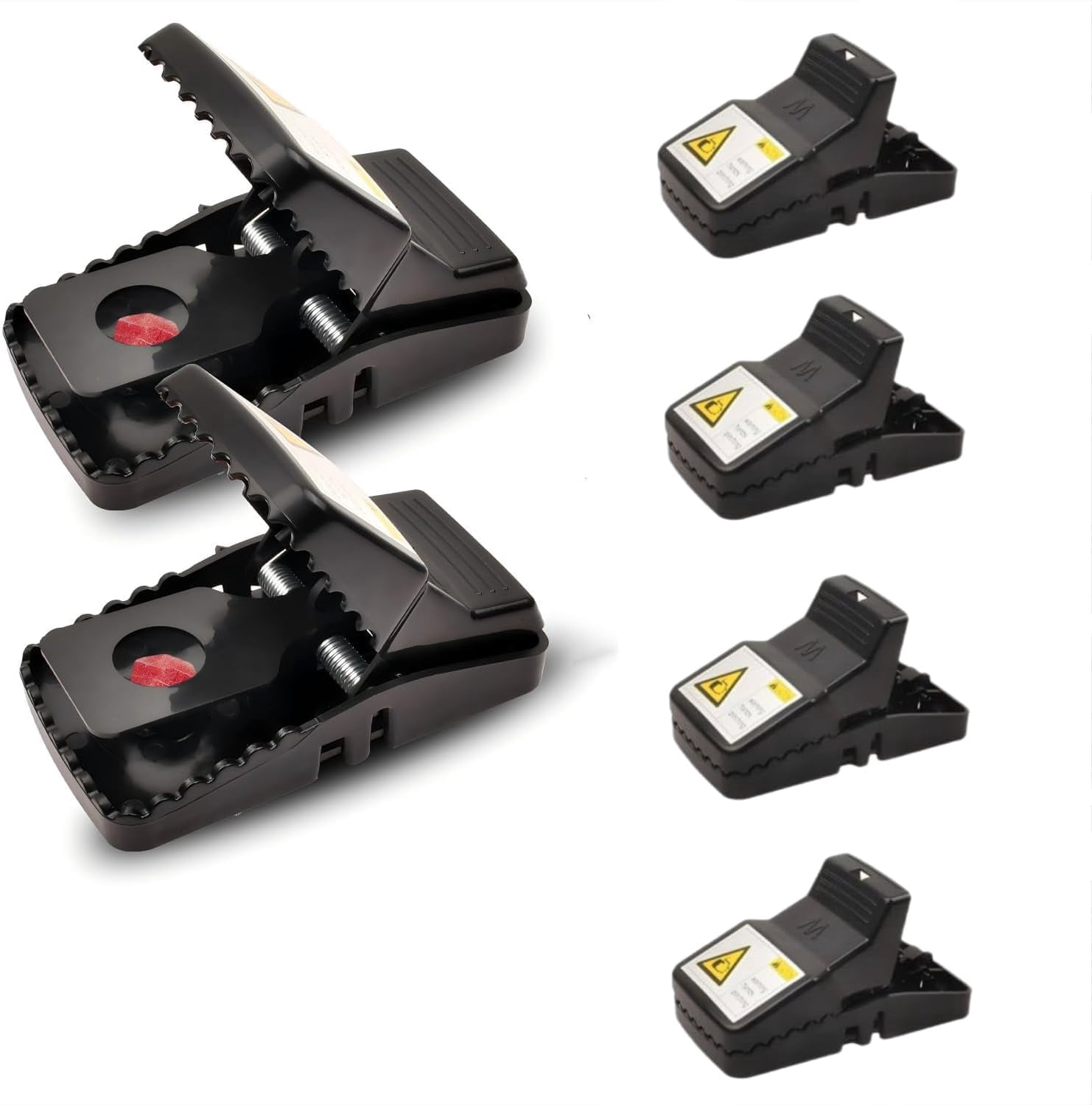 Rat Trap 6-Pack, Large Mouse Traps for Indoor and Outdoor Use, Reusable Mouse Trap, Fast, Hygienic, Unplugged, Used to Catch Mice, Squirrels, Rodents, for Home, Yard and Barns