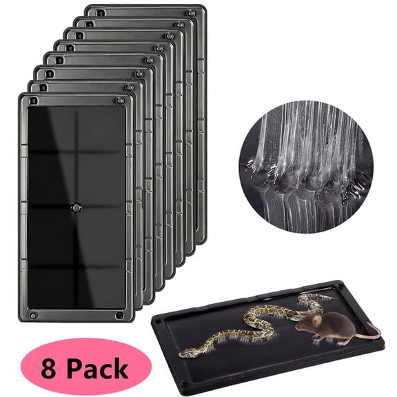 Rat Trap-8 Pack, Large Heavy Duty Glue Traps for Safe Home Pest Control. Pre-Scented, Non-Toxic Sticky Boards for Mice, Rats & More