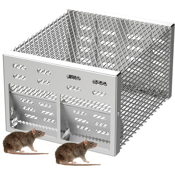 Rat Trap, Humane Mouse Trap with Double-Opening One-Way Door Design, Automatic Continuous Cycle Mouse Trap, Suitable for Indoor and Outdoor Use, for Capturing or Releasing Rodents