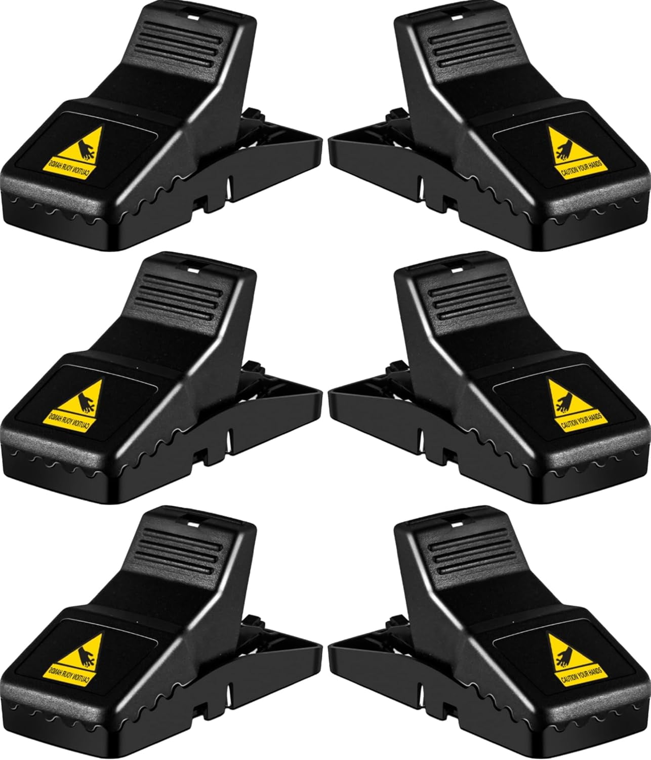 Rat Trap, Large Mouse Traps, Mouse Traps Indoor for Home, Instant Kill Traps for Mouse Rat Chipmunk, Quick Set Up and Reusable - 6 Pack, Black