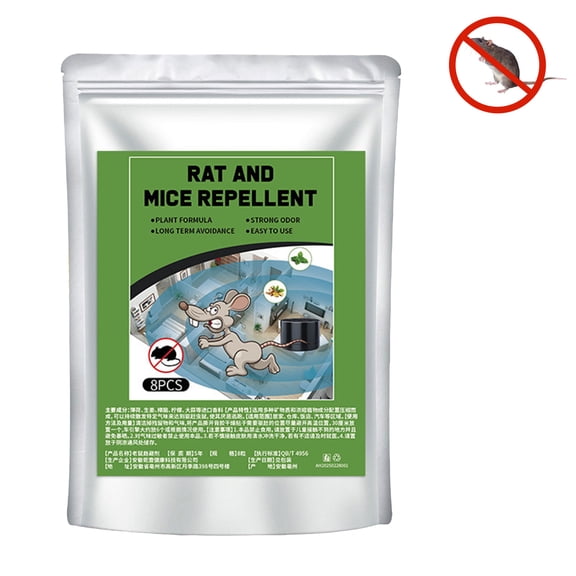 Peppermint Oil Rodent Repellent 8 Packs Mice and Rat Deterrent for House Indoor RV Car Engine Natural Way to Keep Mice Away