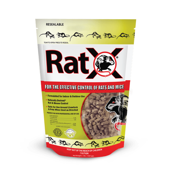 RatX All-Natural Non-Toxic Humane Rat and Mouse Killer Pellets, 3 lb. Bag