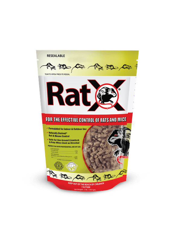 RatX, All-Natural Rat and Mouse Killer Pellets, 3 lb Bag