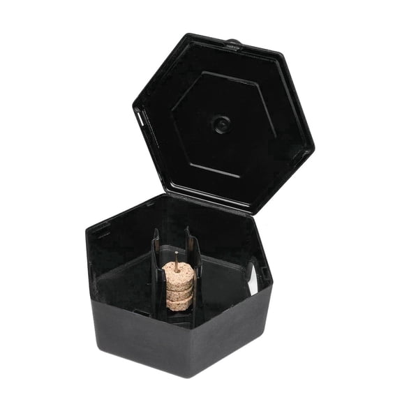 RatX Rodent Bait Station for Mice & Rats Indoor & Outdoor Use | Small Plastic Bait Box | Compact Size | Weatherproof, Reusable - 620301-3D