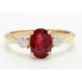 thumbnail image 1 of Ratan Gems Oval Cut Red Ruby 925 Sterling Gold Ring, 1 of 5