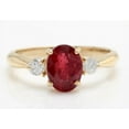 thumbnail image 1 of Ratan Gems Oval Cut Red Ruby And Moissanite Gemstone Ring, 925 Sterling Yellow Gold Over, 1 of 5