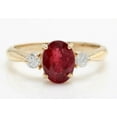 thumbnail image 1 of Ratan Gems Oval Cut Red Ruby Wedding Ring, 925 Sterling Gold, 1 of 5