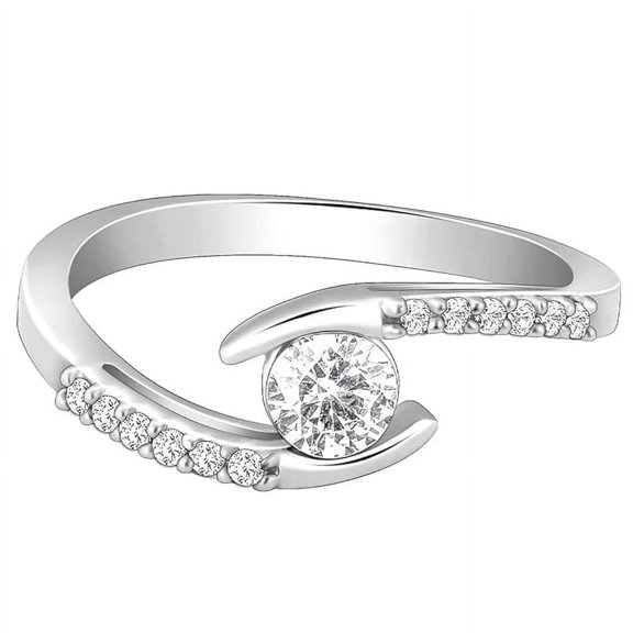 Ratan Gems Solitaire White Moissanite Gemstone Engagement Ring, 2.9 ct, 925 Sterling Silver
