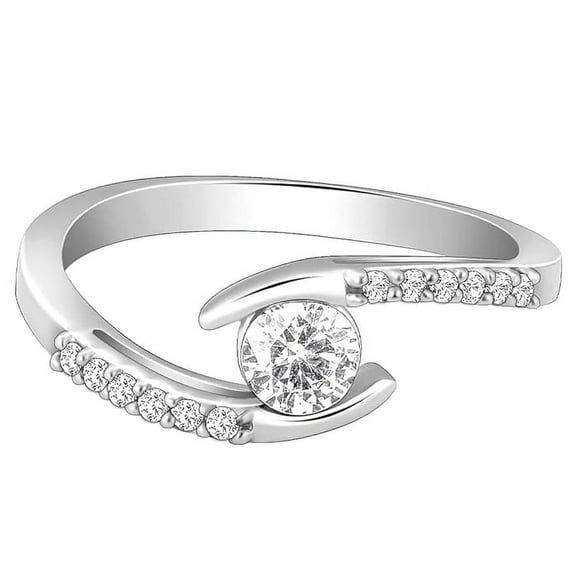 Ratan Gems Solitaire White Moissanite Gemstone Engagement Ring, 2.9 ct, 925 Sterling Silver