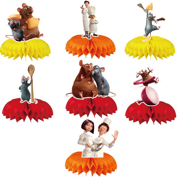 Ratatouille Honeycomb Centerpieces Table Toppers Decorations for Birthday Party Decor Supplies