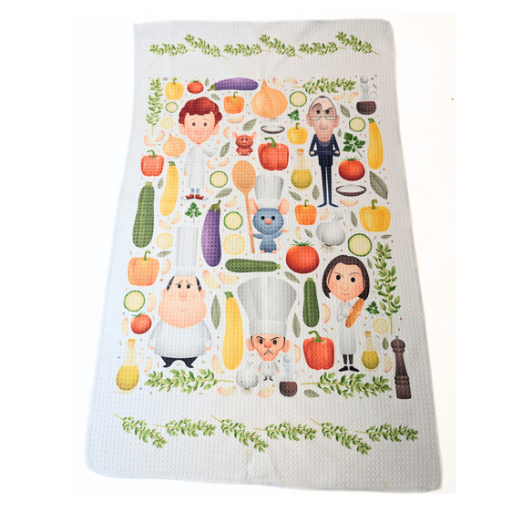 Ratatouille Kitchen Towel - Chef Remy and Friends - Wonderground Art by Jerrod Maruyama