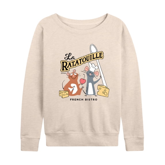 Ratatouille - La Ratatouille Women's Lightweight French Terry Wide Neck Long Sleeve Graphic Shirt