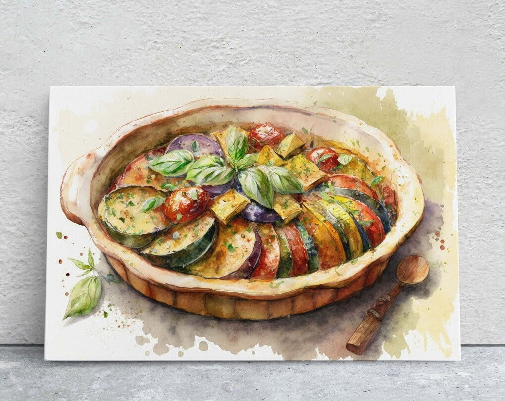 Ratatouille,, Large Print, Watercolor Painting, Dining Room, Kitchen