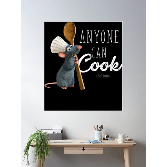 Ratattouille Remy Anyone Can Cook Poster Wall Art, Modern Wall Decor For Living Room Bedroom, 16x24 UNFRAMED