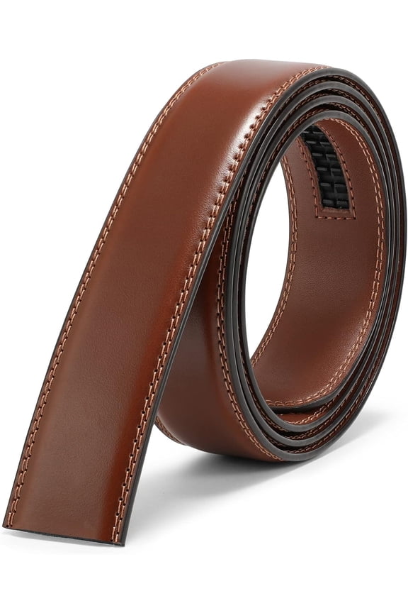 Ratchet Belt Replacement Strap 1 1/8", Leather Belt Strap for 35MM Slide Click Buckle