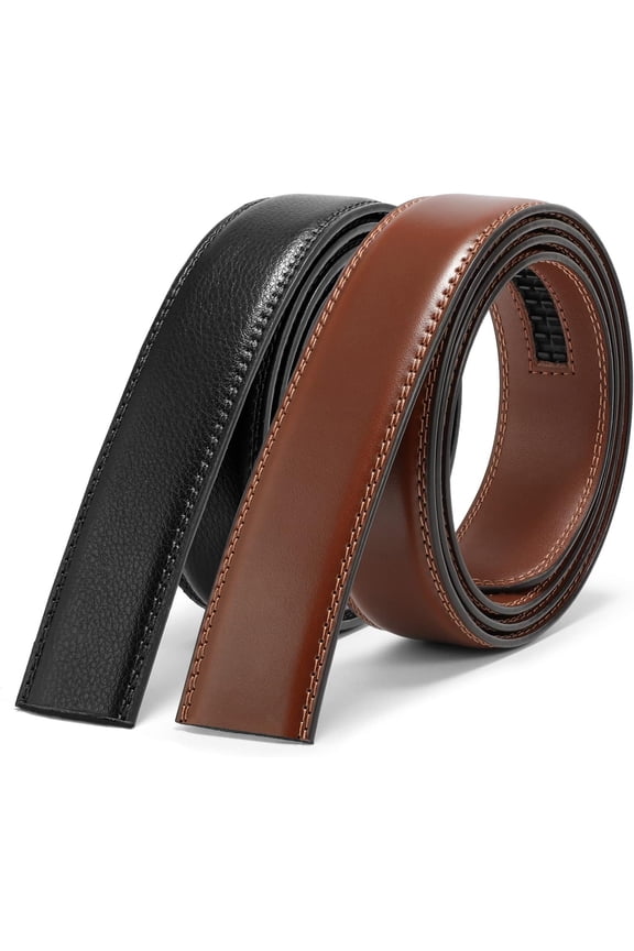 Ratchet Belt Replacement Strap 1 1/8", Leather Belt Strap for 35MM Slide Click Buckle