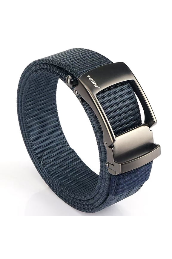 Ratchet Belt for Men – 1 3/8" Nylon Web Click Belt with Slide Buckle, Adjustable No-Hole for Casual, EDC, Workwear