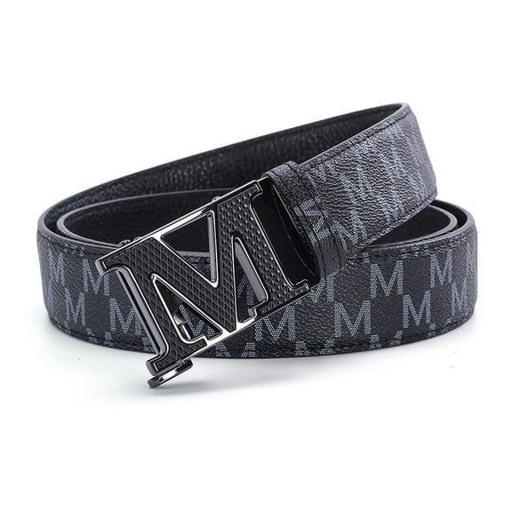 Ratchet Belt for Men Dress Adjustable 1 3/8" Genuine Leather Designer Belt, Size Length Can be Cut, No Box