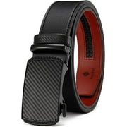 Ratchet Belt for Men Dress Adjustable 1 3/8" Genuine Leather Designer Belt, Size Length Can be Cut, with Gift Box
