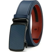 Ratchet Belt for Men Dress Adjustable 1 3/8 Genuine Leather Designer Belt, Size Length Can be Cut, with Gift Box