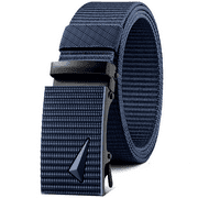 Ratchet Belt for Men Dress Adjustable 1 3/8 Genuine Nylon Designer Belt, Size Length Can be Cut, with Gift Box