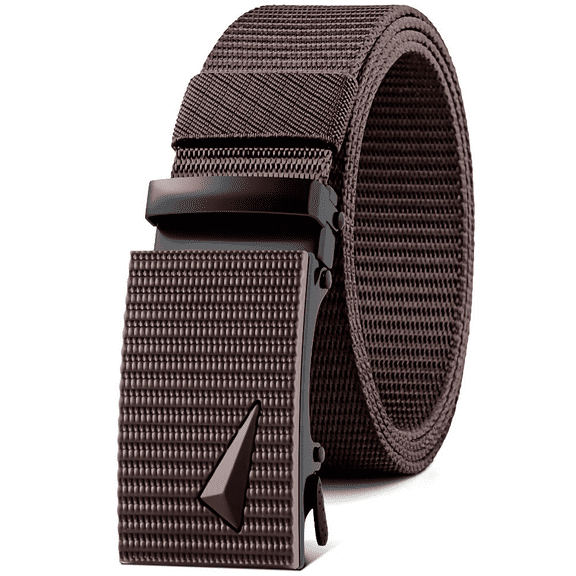 Ratchet Belt for Men Dress Adjustable 1 3/8" Genuine Nylon Designer Belt, Size Length Can be Cut, with Gift Box