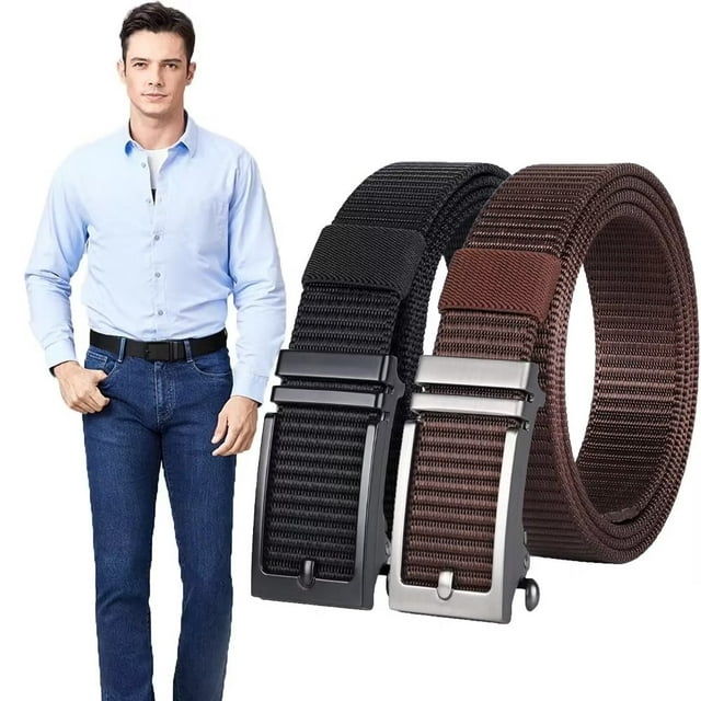 Ratchet Belts for Men, 2 Pack Men Golf Belts Adjustable Mens Web Belts ...