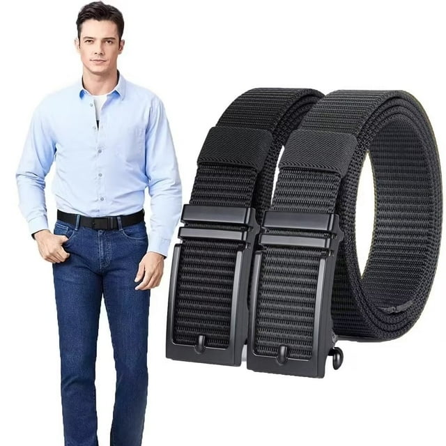 Ratchet Belts for Men, 2 Pack Men's Golf Belt Adjustable Mens Web Belts ...