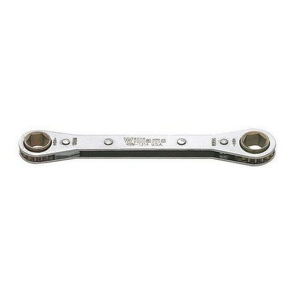 19mm x 21mm Double Head Ratcheting Box End Wrench - 12 Point Ratcheting Box Ends, High Polish Chrome Finish. Williams USA # JHWRBM-1921