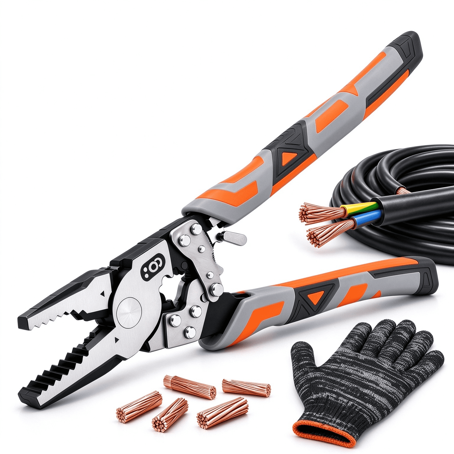 Wire Cutter Table Ratchet Cable Wire Cutter Pliers, 9