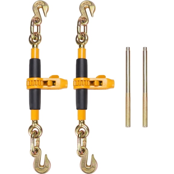 Ratchet Chain Binder 5/16"-3/8", 7,100 lbs G80 Hooks Heavy  Load Binder for Flatbed Truck Trailer, 4 Pack
