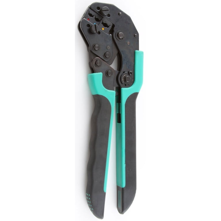 Ideal Ratchet Crimp Tool For 22-10 Gauge Insulated Connectors - 3 Crimp Zones, Cushion Grip, Quick Release