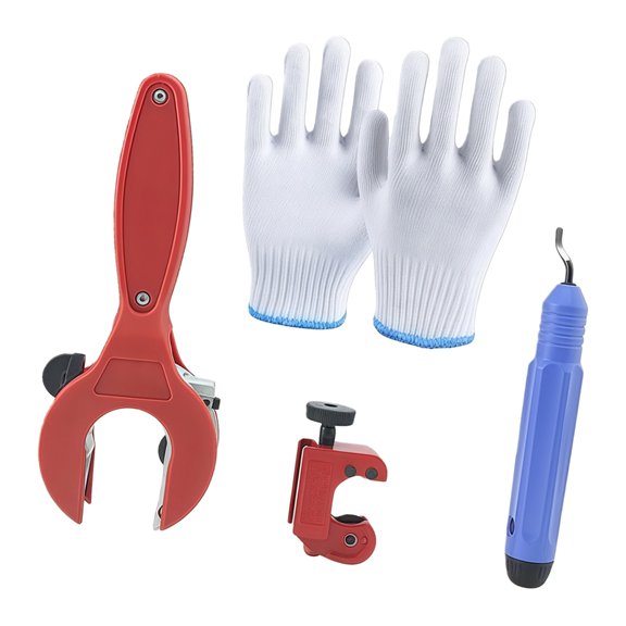 Ratchet Cutters for Efficient Pipe Cutting in HVAC Includes Deburring Tool (5/16" to 1-1/8") Safety Gloves